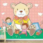 Αυτοκόλλητη ταπετσαρία - Παιχνίδι με λούτρινο