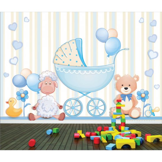 Αυτοκόλλητη ταπετσαρία - Καροτσάκι