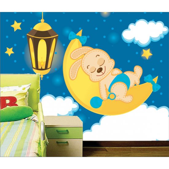 Αυτοκόλλητη ταπετσαρία - Κουρασμένο λαγουδάκι Αυτοκόλλητη ταπετσαρία - Κουρασμένο λαγουδάκι