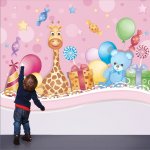 Αυτοκόλλητη ταπετσαρία - Ροζ γενέθλια