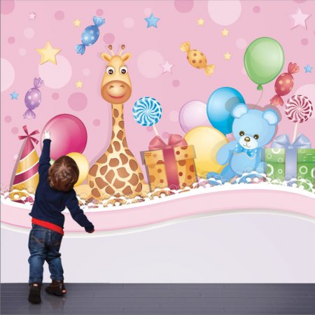 Αυτοκόλλητη ταπετσαρία - Ροζ γενέθλια