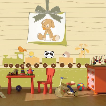 Αυτοκόλλητη ταπετσαρία - Πράσινο τρενάκι