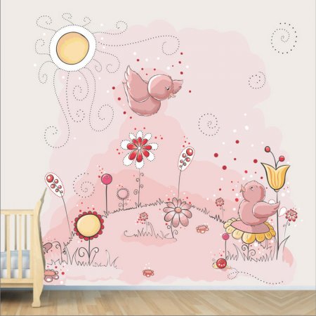 Αυτοκόλλητη ταπετσαρία - Αγαπημένα πουλάκια