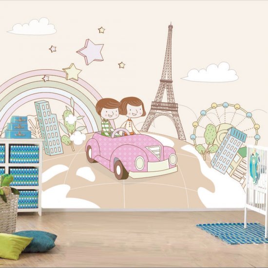 Αυτοκόλλητη ταπετσαρία - Χαρούμενο ταξίδι Αυτοκόλλητη ταπετσαρία - Χαρούμενο ταξίδι