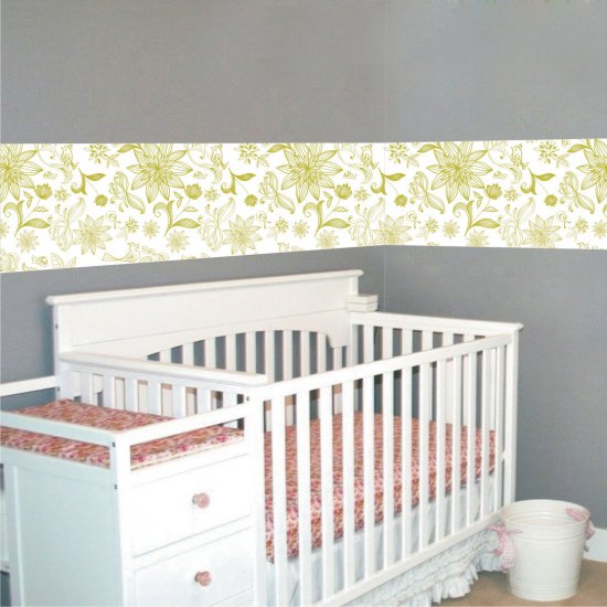 Αυτοκόλλητη Μπορντούρα - Ρετρό Λουλούδια 2 Αυτοκόλλητη Μπορντούρα - Ρετρό Λουλούδια 2