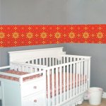 Αυτοκόλλητη Μπορντούρα - Ρετρό Σχέδιο 3