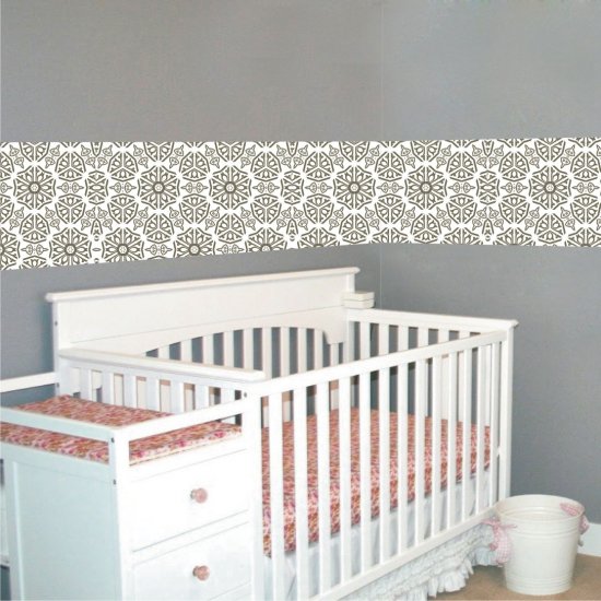 Αυτοκόλλητη Μπορντούρα - Ρετρό Σχέδιο 4