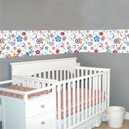 Αυτοκόλλητη Μπορντούρα - Πολύχρωμα Άνθη