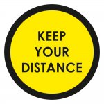 Αυτοκόλλητο δαπέδου σήμανσης - Keep your distance