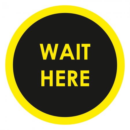 Αυτοκόλλητο δαπέδου σήμανσης - Wait Here