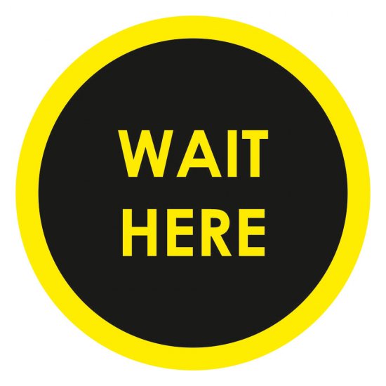 Αυτοκόλλητο δαπέδου σήμανσης - Wait Here