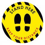 Αυτοκόλλητο δαπέδου σήμανσης - Stand Here