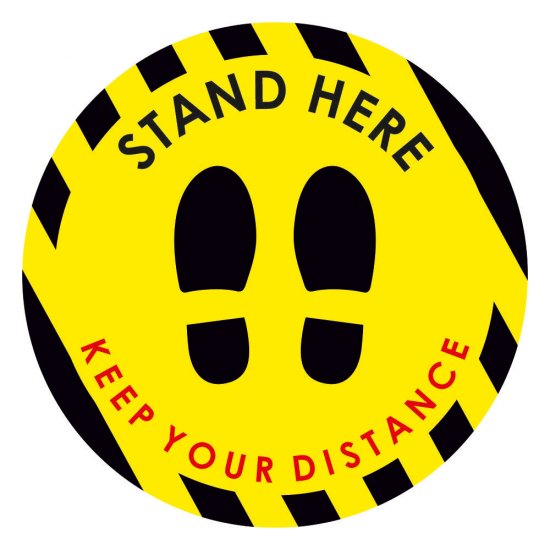 Αυτοκόλλητο δαπέδου σήμανσης - Stand Here