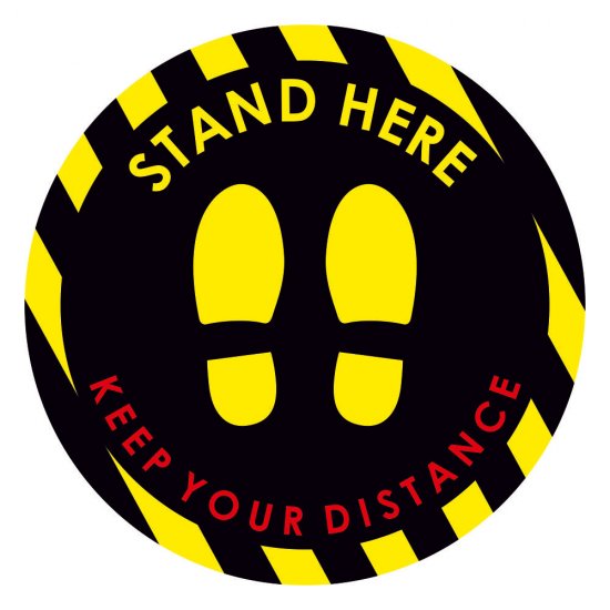 Αυτοκόλλητο δαπέδου σήμανσης - Stand Here