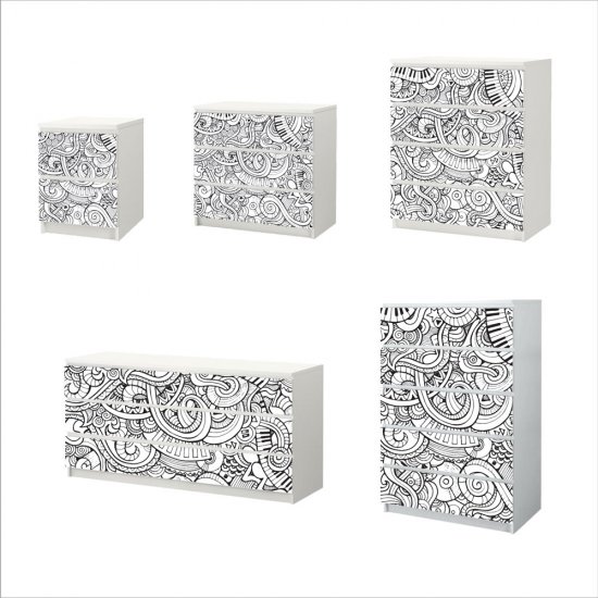 Αυτοκόλλητο Συρταριέρας - Doodles 01