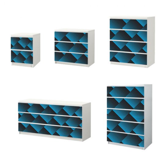 Αυτοκόλλητο Συρταριέρας - Rectangle Dots