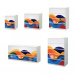 Αυτοκόλλητο Συρταριέρας - Colored Waves