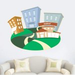 Αυτοκόλλητο Τοίχου - City center