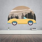 Αυτοκόλλητο Τοίχου - City car