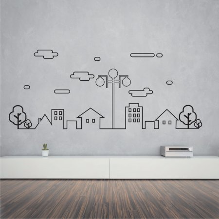 Αυτοκόλλητο Τοίχου - Γραμμική πόλη