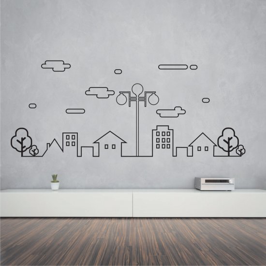 Αυτοκόλλητο Τοίχου - Γραμμική πόλη