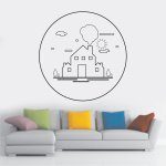 Αυτοκόλλητο Τοίχου - Γραμμικό σπίτι