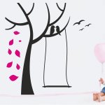 Αυτοκόλλητο τοίχου - Πουλιά στο Δέντρο