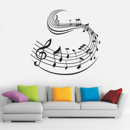 Αυτοκόλλητο τοίχου - Ιπτάμενες νότες