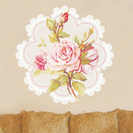 Αυτοκόλλητο τοίχου - Ροζ τριαντάφυλλο