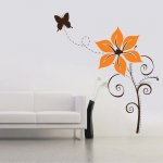 Αυτοκόλλητο τοίχου - Πορτοκαλί άνθος