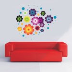 Αυτοκόλλητο τοίχου - Πολύχρωμα άνθη