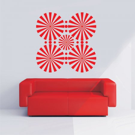 Αυτοκόλλητο Τοίχου - Κύκλοι με ακτίνες