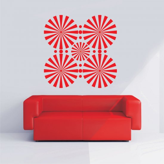 Αυτοκόλλητο Τοίχου - Κύκλοι με ακτίνες