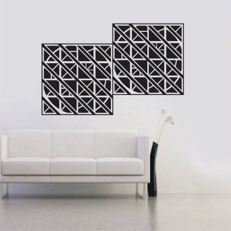 Αυτοκόλλητο Τοίχου - Διπλά τετράγωνα