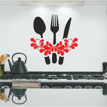 Αυτοκόλλητο Τοίχου - Κουτάλι, πιρούνι, μαχαίρι 