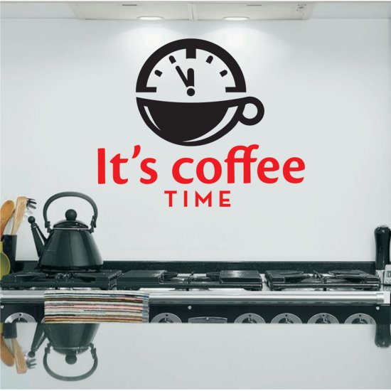 Αυτοκόλλητο Τοίχου - It's coffee time