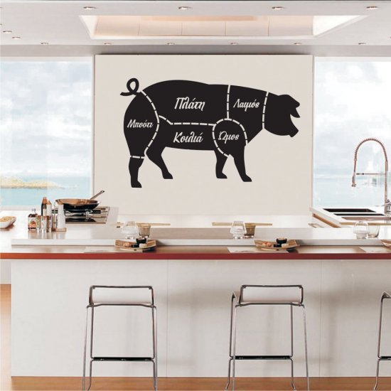 Αυτοκόλλητο Τοίχου - Χοιρινό Διάγραμμα