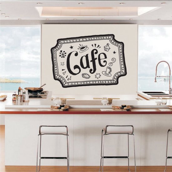 Αυτοκόλλητο Τοίχου - Cafe