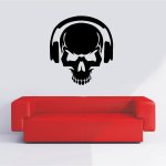 Αυτοκόλλητο Τοίχου - Music skull