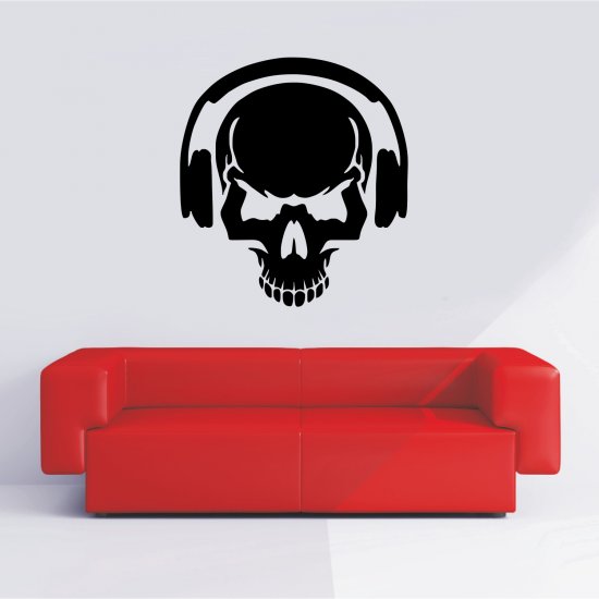 Αυτοκόλλητο Τοίχου - Music skull