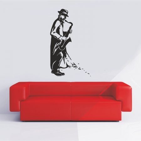 Αυτοκόλλητο Τοίχου - Σαξοφωνίστας