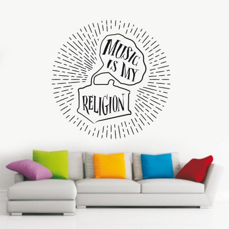Αυτοκόλλητο Τοίχου - Music is my Religion