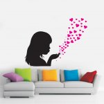 Αυτοκόλλητο τοίχου - Σκορπισμένες καρδιές