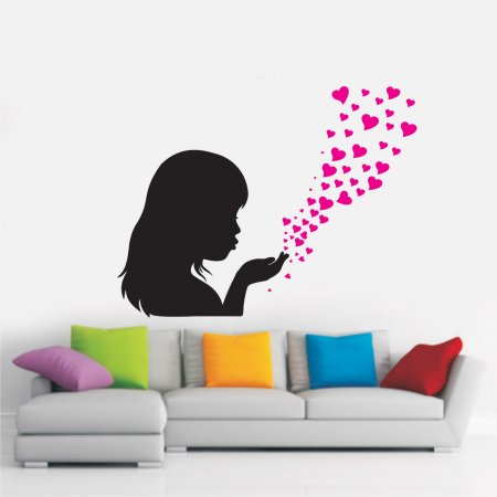 Αυτοκόλλητο τοίχου - Σκορπισμένες καρδιές