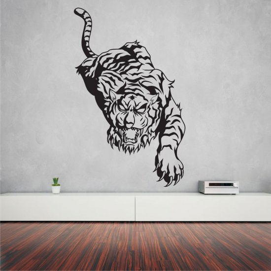 Αυτοκόλλητο τοίχου - Ορμώμενη Τίγρης