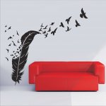 Αυτοκόλλητο Τοίχου - Feather birds