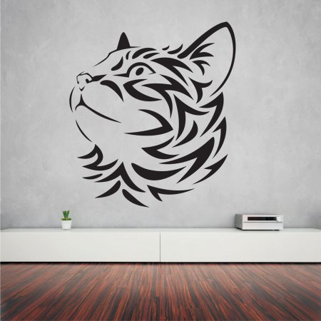 Αυτοκόλλητο Τοίχου - Tribal cat 2
