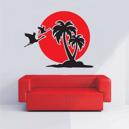 Αυτοκόλλητο Τοίχου - Τροπικό νησί