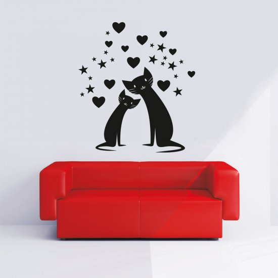 Αυτοκόλλητο Τοίχου - Αγαπημένες γάτες Αυτοκόλλητο Τοίχου - Αγαπημένες γάτες
