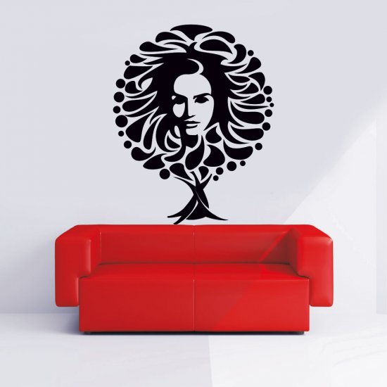 Αυτοκόλλητο Τοίχου - Γυναικείο πρόσωπο σε δέντρο Αυτοκόλλητο Τοίχου - Γυναικείο πρόσωπο σε δέντρο